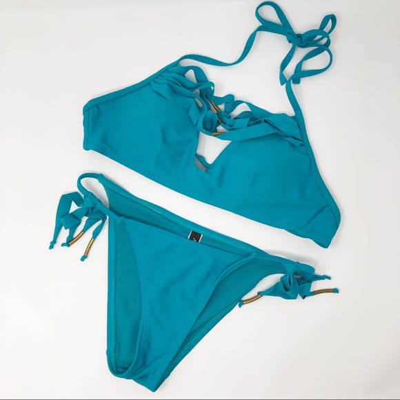 Adore Me Other - Adore Me Halter String Bikini Swimsuit Turquoise S